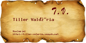 Tiller Valéria névjegykártya